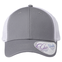 Infinity Her Women's Modern Trucker Cap, Grey / White, Front view
