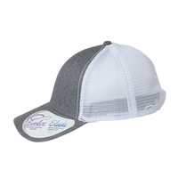 Infinity Her Women's Modern Trucker Cap, Grey / White, Left Side view