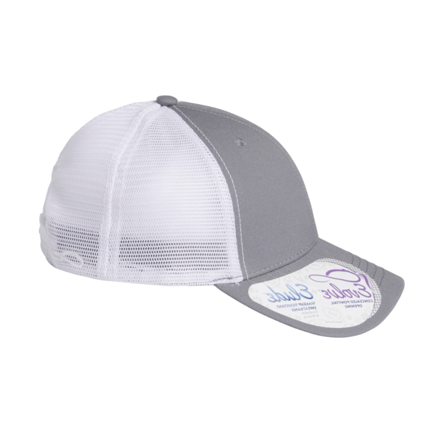 Infinity Her Women's Modern Trucker Cap, Grey / White, Right Side view
