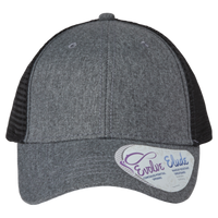 Infinity Her Women's Modern Trucker Cap, Heather Grey / Black, Front view