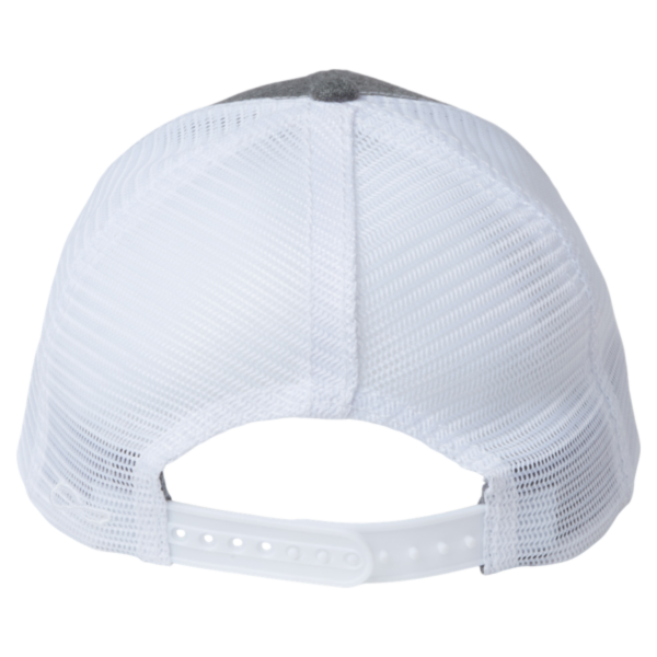 Infinity Her Women's Modern Trucker Cap, Heather Grey / White, Back view
