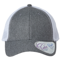 Infinity Her Women's Modern Trucker Cap, Heather Grey / White, Front view