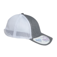 Infinity Her Women's Modern Trucker Cap, Heather Grey / White, Right Side view
