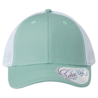 Infinity Her Women's Modern Trucker Cap, Seafoam / White, Front view