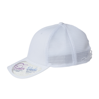 Infinity Her Women's Modern Trucker Cap, White / White, Left Side view