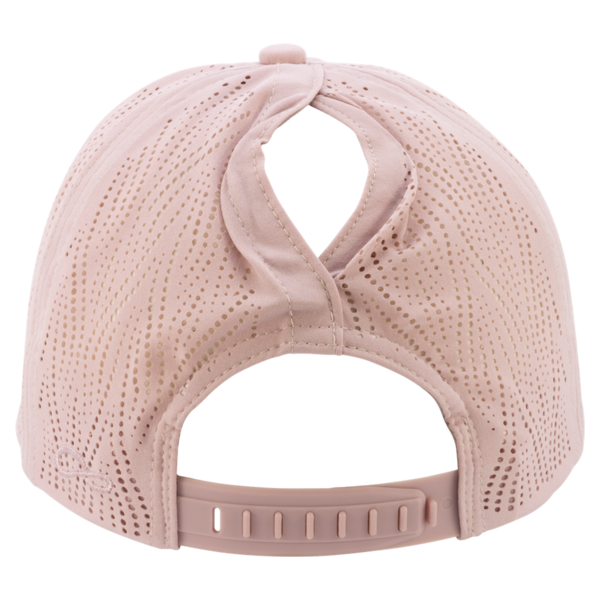 Infinity Her Women's Perforated Performance Cap, Dusty Pink / Floral, Back view