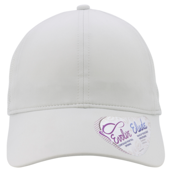 Infinity Her Women's Perforated Performance Cap, Light Grey / Snow Leopard, Front view