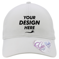 Infinity Her Women's Perforated Performance Cap, Light Grey / Snow Leopard, Front view, Mockup