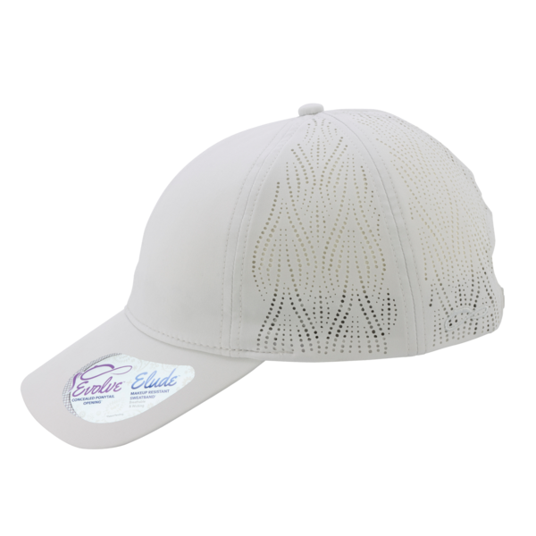 Infinity Her Women's Perforated Performance Cap, Light Grey / Snow Leopard, Left Side view