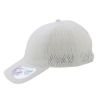 Infinity Her Women's Perforated Performance Cap, Light Grey / Snow Leopard, Left Side view