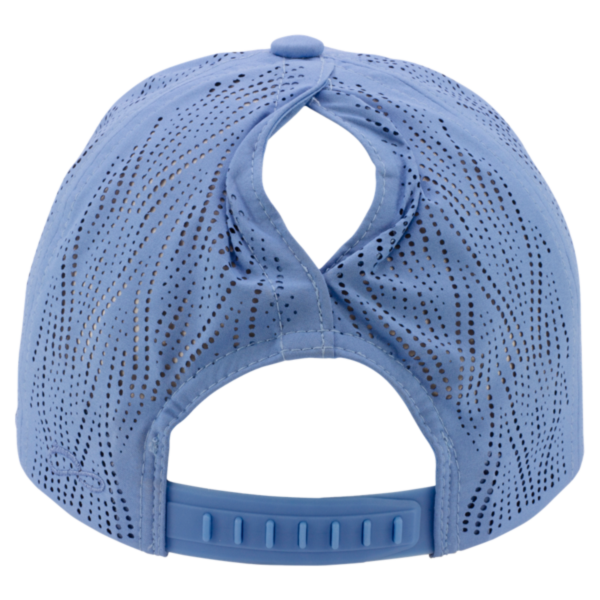 Infinity Her Women's Perforated Performance Cap, Periwinkle / Floral, Back view