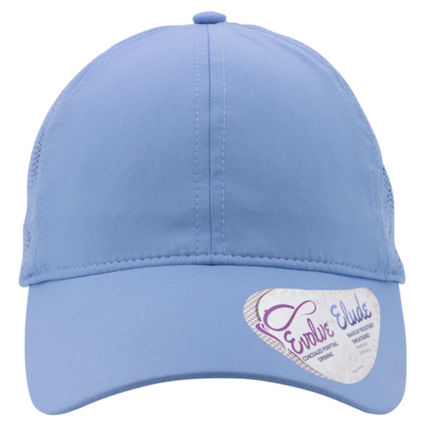 Infinity Her Women's Perforated Performance Cap, Periwinkle / Floral, Front view