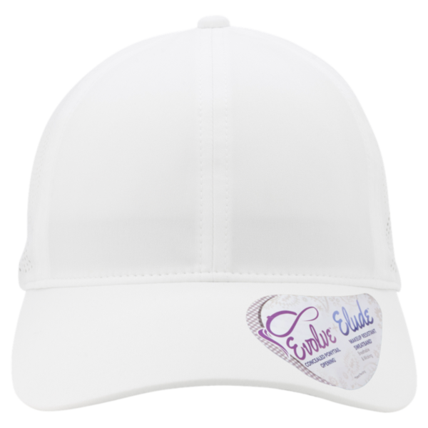 Infinity Her Women's Perforated Performance Cap, White / Floral, Front view