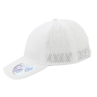 Infinity Her Women's Perforated Performance Cap, White / Floral, Left Side view