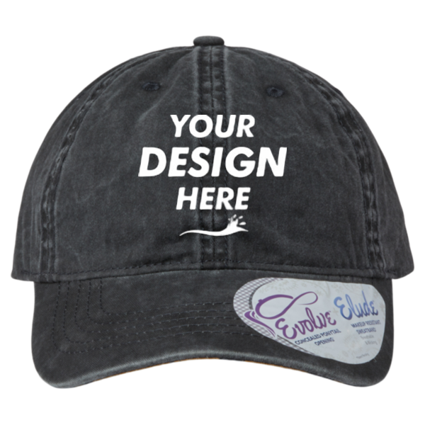 Infinity Her Women's Pigment-Dyed with Fashion Undervisor Cap, Black / Leopard, Front view, Mockup