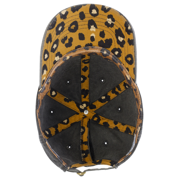 Infinity Her Women's Pigment-Dyed with Fashion Undervisor Cap, Black / Leopard, Visor view