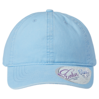 Infinity Her Women's Pigment-Dyed with Fashion Undervisor Cap, Cashmere Blue / Floral, Front view