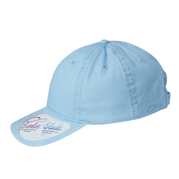 Infinity Her Women's Pigment-Dyed with Fashion Undervisor Cap, Cashmere Blue / Floral, Left Side view
