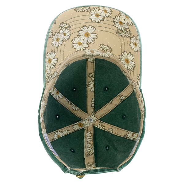Infinity Her Women's Pigment-Dyed with Fashion Undervisor Cap, Jade / Daisy, Visor view