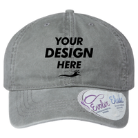 Infinity Her Women's Pigment-Dyed with Fashion Undervisor Cap, Light Grey / Polka Dots, Front view, Mockup