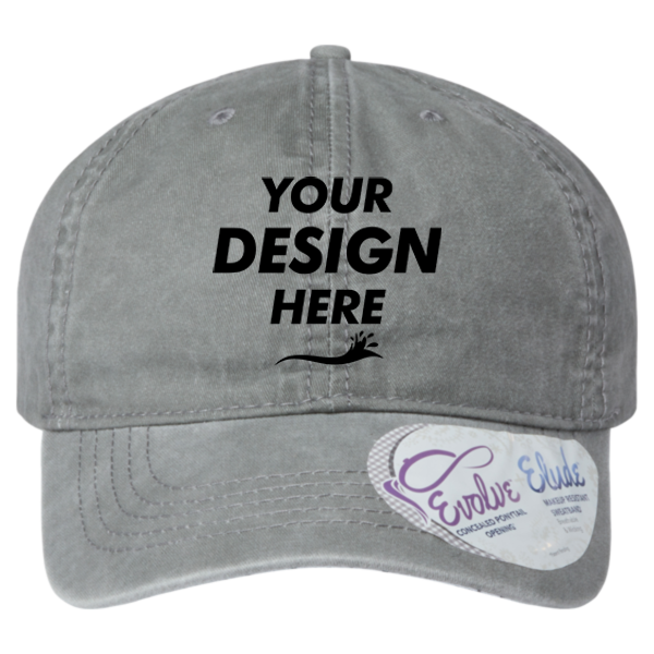 Infinity Her Women's Pigment-Dyed with Fashion Undervisor Cap, Light Grey / Polka Dots, Front view, Mockup