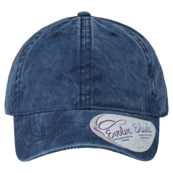 Infinity Her Women's Pigment-Dyed with Fashion Undervisor Cap, Navy / Stripes, Front view