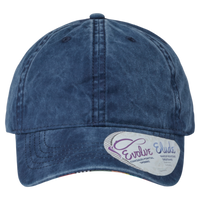 Infinity Her Women's Pigment-Dyed with Fashion Undervisor Cap, Navy / Stripes, Front view
