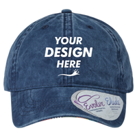 Infinity Her Women's Pigment-Dyed with Fashion Undervisor Cap, Navy / Stripes, Front view, Mockup