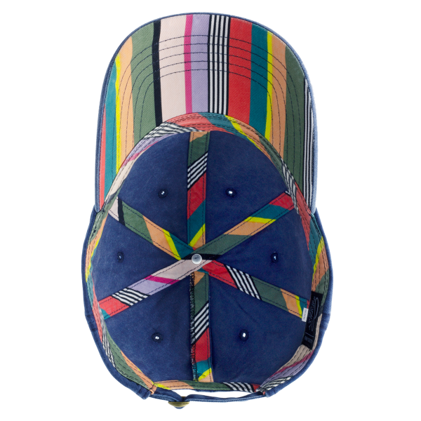 Infinity Her Women's Pigment-Dyed with Fashion Undervisor Cap, Navy / Stripes, Visor view