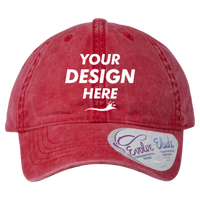Infinity Her Women's Pigment-Dyed with Fashion Undervisor Cap, Red / Leopard, Front view, Mockup
