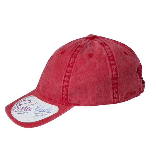 Infinity Her Women's Pigment-Dyed with Fashion Undervisor Cap, Red / Leopard, Left Side view