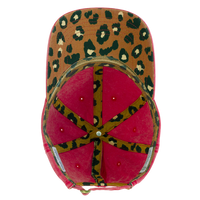 Infinity Her Women's Pigment-Dyed with Fashion Undervisor Cap, Red / Leopard, Visor view