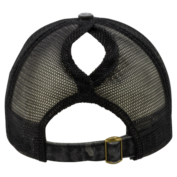 Infinity Her Women's Printed Bill with Mesh Back Cap, Black / Black Leopard / Black, Back view