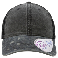 Infinity Her Women's Printed Bill with Mesh Back Cap, Black / Black Leopard / Black, Front view