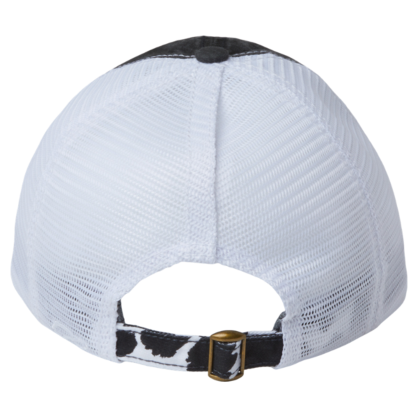 Infinity Her Women's Printed Bill with Mesh Back Cap, Black / Cow / White, Back view