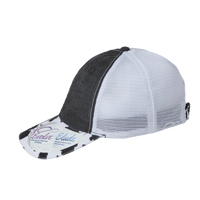 Infinity Her Women's Printed Bill with Mesh Back Cap, Black / Cow / White, Left Side view