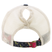 Infinity Her Women's Printed Bill with Mesh Back Cap, Black / Floral / Khaki, Back view