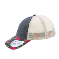 Infinity Her Women's Printed Bill with Mesh Back Cap, Black / Floral / Khaki, Left Side view
