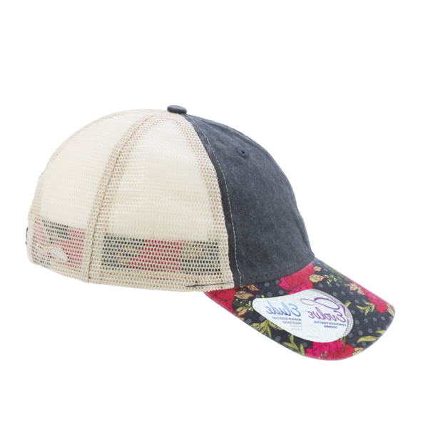 Infinity Her Women's Printed Bill with Mesh Back Cap, Black / Floral / Khaki, Right Side view