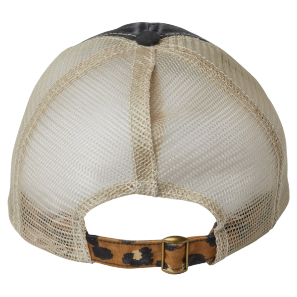 Infinity Her Women's Printed Bill with Mesh Back Cap, Black / Leopard / Khaki, Back view