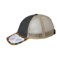 Infinity Her Women's Printed Bill with Mesh Back Cap, Black / Leopard / Khaki, Left Side view