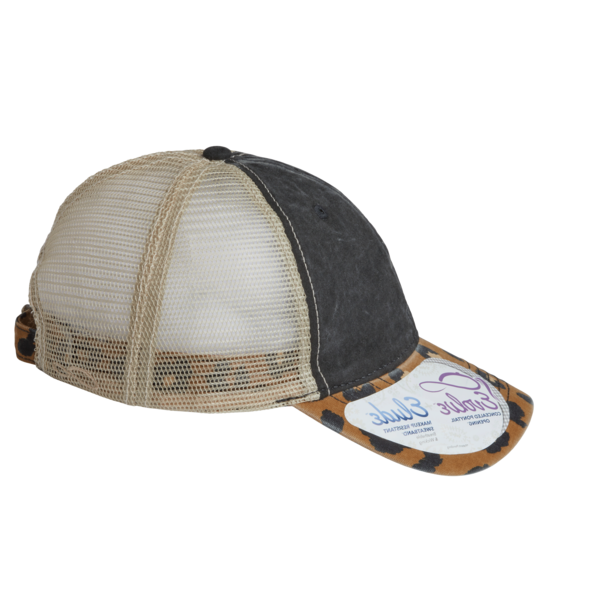 Infinity Her Women's Printed Bill with Mesh Back Cap, Black / Leopard / Khaki, Right Side view