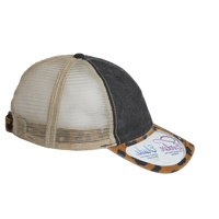 Infinity Her Women's Printed Bill with Mesh Back Cap, Black / Leopard / Khaki, Right Side view