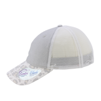 Infinity Her Women's Printed Bill with Mesh Back Cap, Grey / Snow Leopard / White, Left Side view