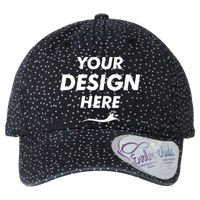 Infinity Her Women's Unstructured Fashion Prints Cap, Black / White Polka Dots, Front view, Mockup