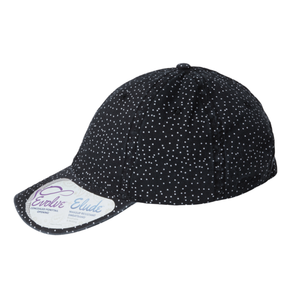 Infinity Her Women's Unstructured Fashion Prints Cap, Black / White Polka Dots, Left Side view