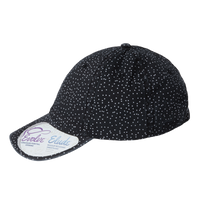 Infinity Her Women's Unstructured Fashion Prints Cap, Black / White Polka Dots, Left Side view