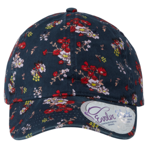 Infinity Her Women's Unstructured Fashion Prints Cap, Dark Navy / Floral, Front view