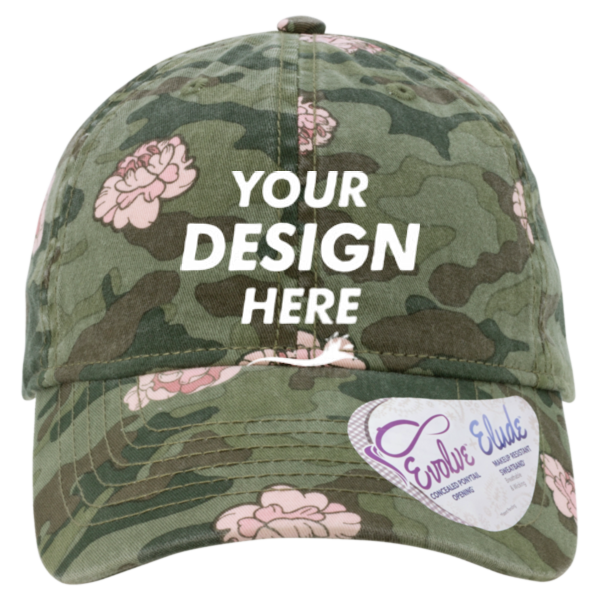 Infinity Her Women's Unstructured Fashion Prints Cap, Floral Camo / Floral Camo, Front view, Mockup