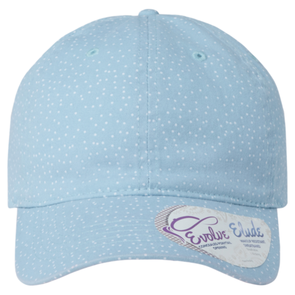 Infinity Her Women's Unstructured Fashion Prints Cap, Light Blue / White Polka Dots, Front view